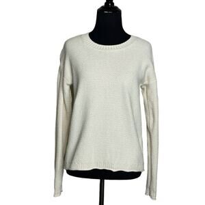Madewell ivory crew neck honeycomb knit sweater size XS